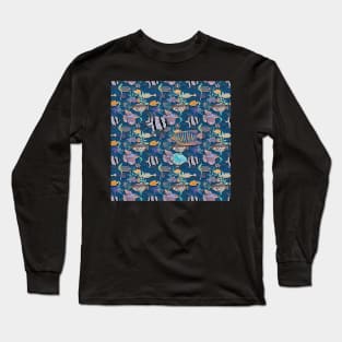 Ultramarine blue exotic fish tank Long Sleeve T-Shirt